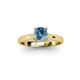 3 - Corona Blue Topaz Solitaire Engagement Ring 