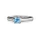 1 - Jemima Princess Cut Blue Topaz Solitaire Engagement Ring 