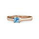 1 - Jemima Princess Cut Blue Topaz Solitaire Engagement Ring 