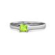 1 - Jemima Princess Cut Peridot Solitaire Engagement Ring 