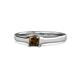 1 - Jemima Princess Cut Smoky Quartz Solitaire Engagement Ring 