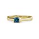 1 - Jemima Princess Cut Blue Diamond Solitaire Engagement Ring 