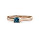 1 - Jemima Princess Cut Blue Diamond Solitaire Engagement Ring 