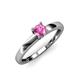 4 - Ilone Lab Created Pink Sapphire Solitaire Engagement Ring 