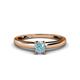 1 - Ilone Aquamarine Solitaire Engagement Ring 