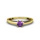 1 - Ilone Amethyst Solitaire Engagement Ring 