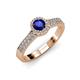 3 - Lore Blue Sapphire and Diamond Halo Bridal Set Ring 