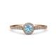1 - Lore Aquamarine and Diamond Halo Bridal Set Ring 