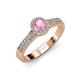 3 - Lore Pink Tourmaline and Diamond Halo Bridal Set Ring 