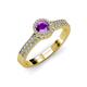 3 - Lore Amethyst and Diamond Halo Bridal Set Ring 