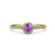 1 - Lore Amethyst and Diamond Halo Bridal Set Ring 