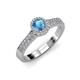 3 - Lore Blue Topaz and Diamond Halo Bridal Set Ring 