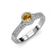 3 - Lore Citrine and Diamond Halo Bridal Set Ring 