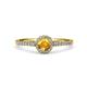1 - Lore Citrine and Diamond Halo Bridal Set Ring 