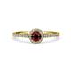 1 - Lore Red Garnet and Diamond Halo Bridal Set Ring 