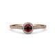 1 - Lore Red Garnet and Diamond Halo Bridal Set Ring 