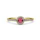 1 - Lore Rhodolite Garnet and Diamond Halo Bridal Set Ring 