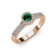 3 - Lore Emerald and Diamond Halo Bridal Set Ring 
