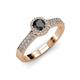 3 - Lore Black and White Diamond Halo Bridal Set Ring 