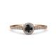1 - Lore Black and White Diamond Halo Bridal Set Ring 