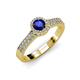 3 - Lore Blue Sapphire and Diamond Halo Bridal Set Ring 