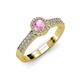 3 - Lore Pink Tourmaline and Diamond Halo Bridal Set Ring 