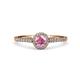 1 - Lore Pink Tourmaline and Diamond Halo Bridal Set Ring 