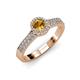 3 - Lore Citrine and Diamond Halo Bridal Set Ring 