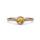 1 - Lore Citrine and Diamond Halo Bridal Set Ring 