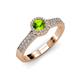 3 - Lore Peridot and Diamond Halo Bridal Set Ring 