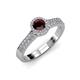 3 - Lore Red Garnet and Diamond Halo Bridal Set Ring 