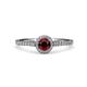 1 - Lore Red Garnet and Diamond Halo Bridal Set Ring 