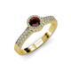 3 - Lore Red Garnet and Diamond Halo Bridal Set Ring 