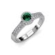 3 - Lore Emerald and Diamond Halo Bridal Set Ring 