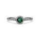 1 - Lore Emerald and Diamond Halo Bridal Set Ring 