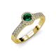 3 - Lore Emerald and Diamond Halo Bridal Set Ring 