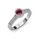 3 - Lore Ruby and Diamond Halo Bridal Set Ring 
