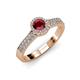 3 - Lore Ruby and Diamond Halo Bridal Set Ring 