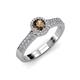 3 - Lore Smoky Quartz and Diamond Halo Bridal Set Ring 