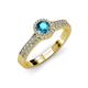 3 - Lore London Blue Topaz and Diamond Halo Bridal Set Ring 
