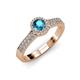 3 - Lore London Blue Topaz and Diamond Halo Bridal Set Ring 