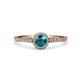 1 - Lore London Blue Topaz and Diamond Halo Bridal Set Ring 