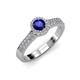 3 - Lore Blue Sapphire and Diamond Halo Bridal Set Ring 