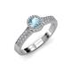 3 - Lore Aquamarine and Diamond Halo Bridal Set Ring 