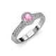 3 - Lore Pink Tourmaline and Diamond Halo Bridal Set Ring 