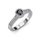 3 - Lore Black and White Diamond Halo Bridal Set Ring 