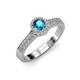 3 - Lore London Blue Topaz and Diamond Halo Bridal Set Ring 