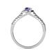 4 - Lore Iolite and Diamond Halo Bridal Set Ring 
