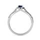 4 - Lore Blue Sapphire and Diamond Halo Bridal Set Ring 