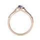4 - Lore Iolite and Diamond Halo Bridal Set Ring 
